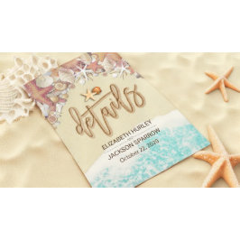 Hochzeitdetails Informationen Sommerstrand Starfis Begleitkarte