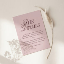 Hochzeitdetails Karte | Burgunder-Mauve-Regency