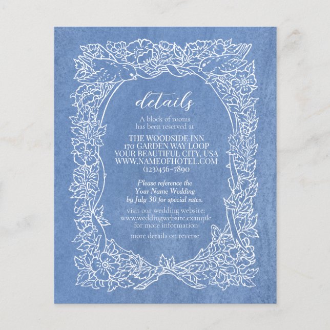 Hochzeitdetails Lichtblauer Vogelgrenzschutz der W Flyer (Vorne)