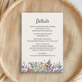 Hochzeitdetails Wasserfarben Wildblumen Blumenzang Begleitkarte