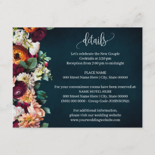 Hochzeitdetails Weinkarte für das Burgund der Mari Begleitkarte