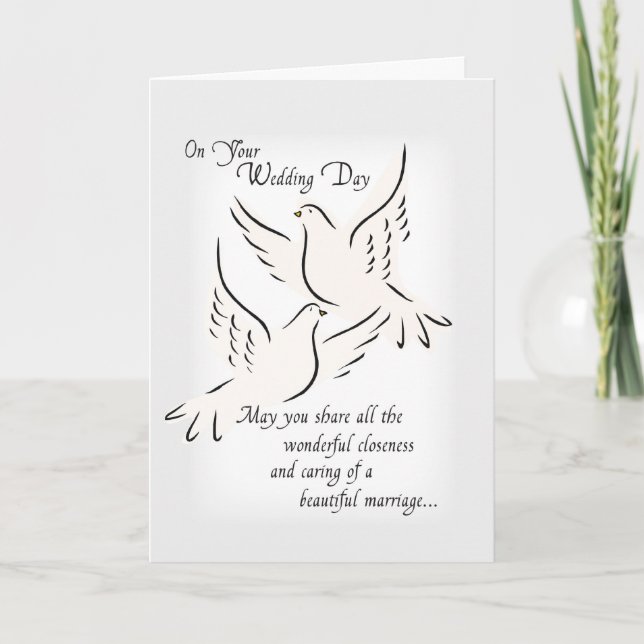 Hochzeitdoves Herzlichen Glückwunsch Karte (Vorderseite)