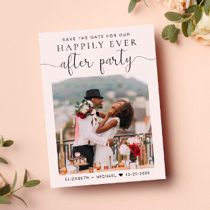 Hochzeitempfang Foto QR Code Save the Date rosa Ankündigungspostkarte