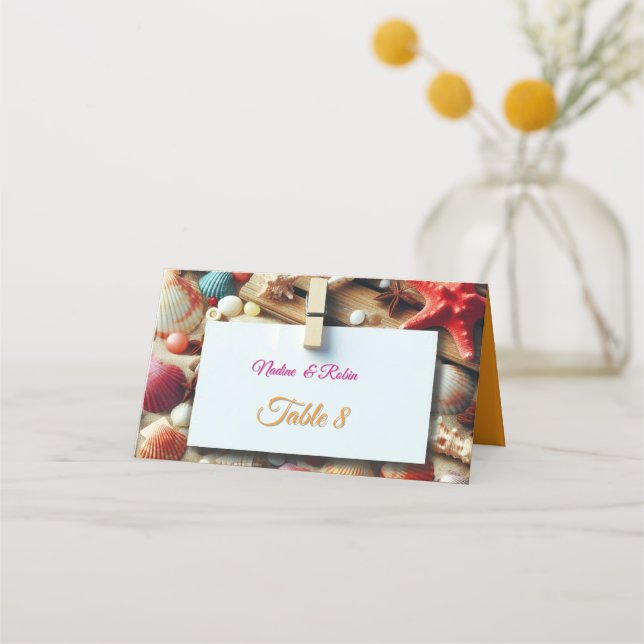 Hochzeiten am Meer am Strand Platzkarte (Vorderseite)