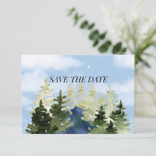 Hochzeiten am See im Gebirge Save The Date (Stehend Vorderseite)