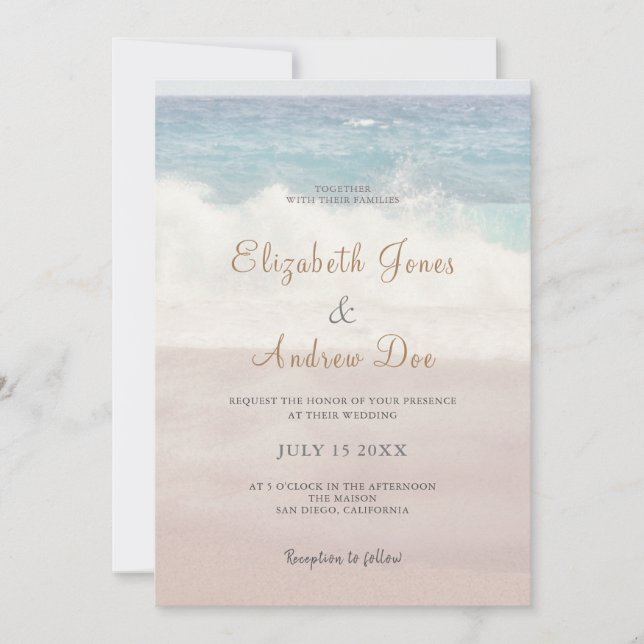 Hochzeiten am Strand/Hochzeiten am Meer Einladung (Vorderseite)