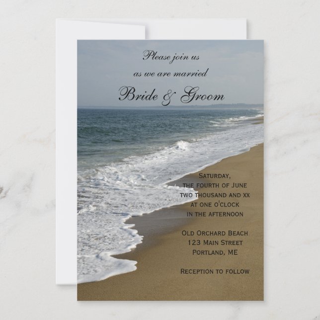 Hochzeiten am Strand und am Meer Einladung (Vorderseite)