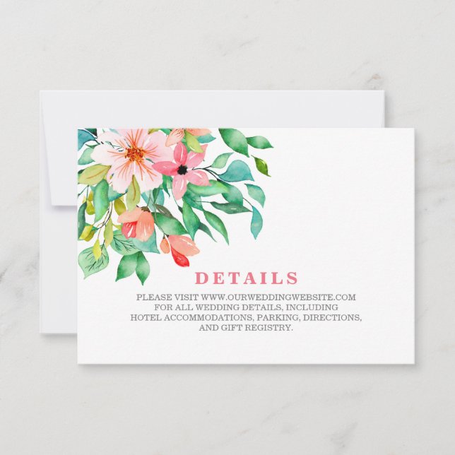 Hochzeiten am tropischen Strand Details RSVP Karte (Vorderseite)
