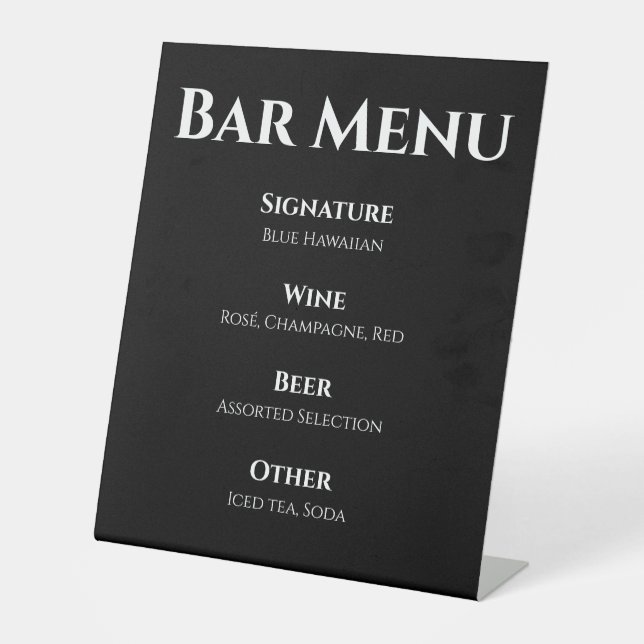 Hochzeiten-Bar Sockelschild (Vorderseite)