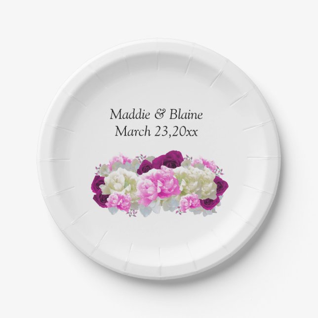Hochzeiten Blumenzellenpapier-Teller für Rose Pappteller (Vorderseite)