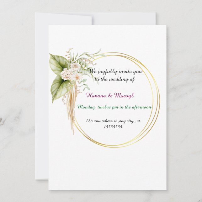 Hochzeiten Einladung (Vorderseite)