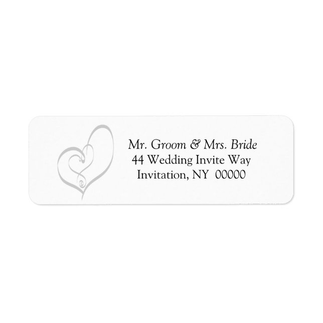 Hochzeiten Einladungsherzen Rücksendeadresse (Vorne)