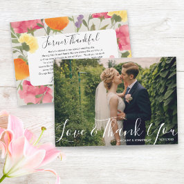 Hochzeiten Foto Liebe & DankeYou Wasserfarbe Blume Dankeskarte