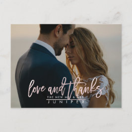 Hochzeiten Fotos Blush Liebe und Dank Ankündigungspostkarte
