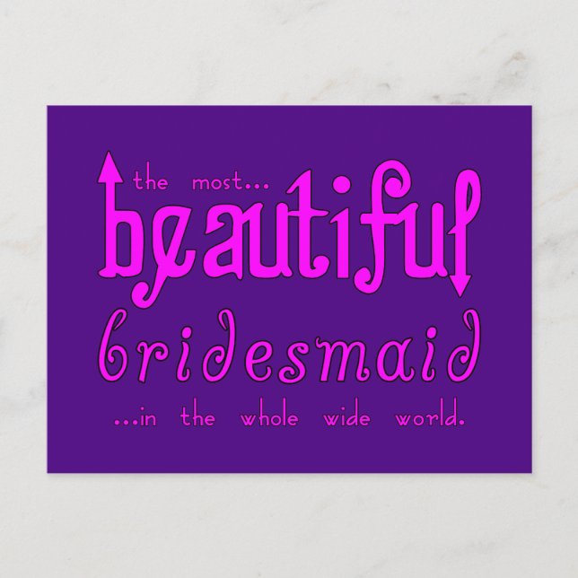 Hochzeiten Gastgeschenke Danke schön Bridesmaid Postkarte (Vorderseite)