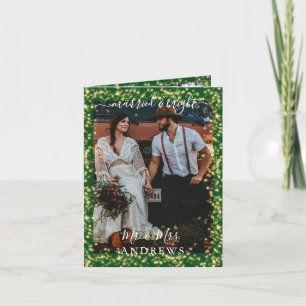 Hochzeiten handschriftlich Verheiratet & hell 3 Fo Dankeskarte