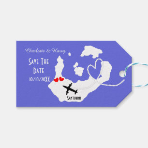 Hochzeiten im Ausland Santorini Save the Date Geschenkanhänger