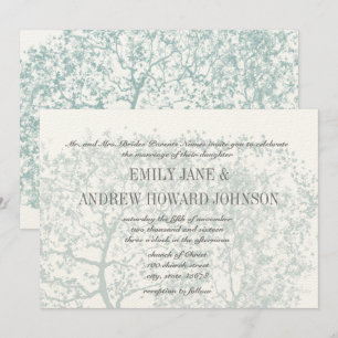 Hochzeiten in Grau und Aqua Tree Personalisiert ei Einladung