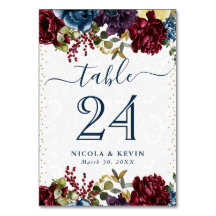 Hochzeiten in Rot und Navy-Winter-Blume