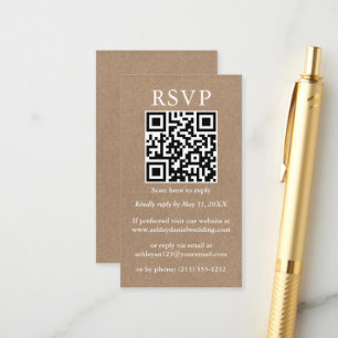 Hochzeiten Minimalistischer einfacher Kraft QR-UAW Begleitkarte