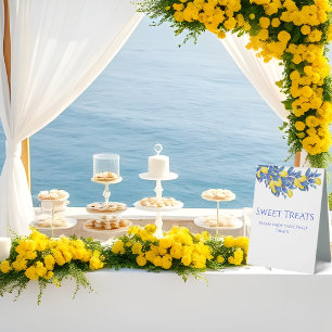 Hochzeiten Süßigkeiten Sign-Mediterranean-Lemons- Tischaufsteller