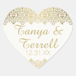 Hochzeiten Umschlag Aufkleber Vintag Golden Lace E