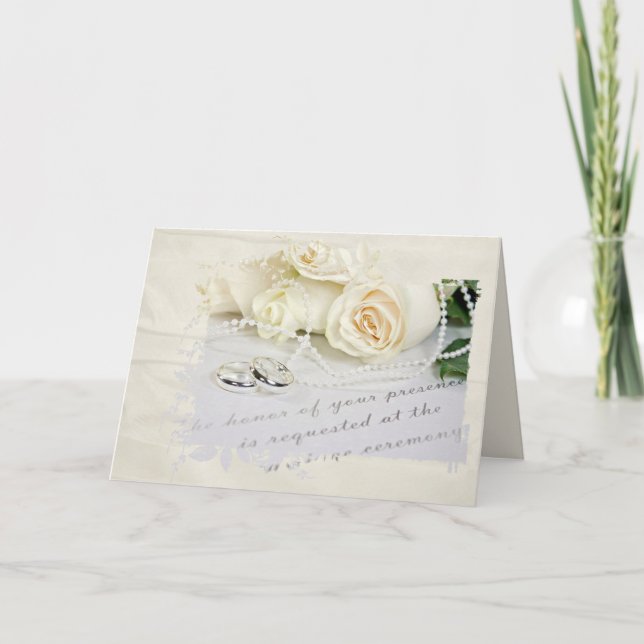 Hochzeiten und Rose auf Einladung (Vorderseite)