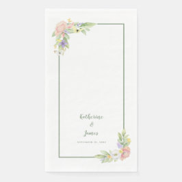 Hochzeiten und Verlobung Wasserfarbene Blumenschme Serviette