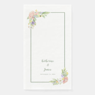 Hochzeiten und Verlobung Wasserfarbene Blumenschme Serviette