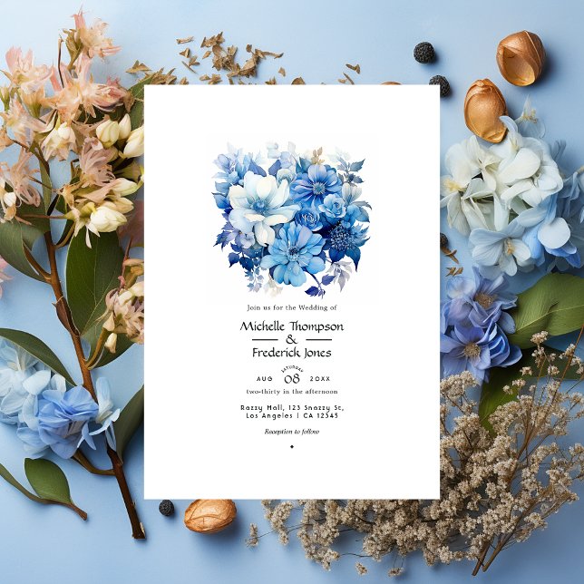 Hochzeiten von Blauer Flora Einladung (Von Creator hochgeladen)