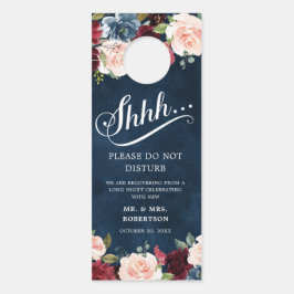 Hochzeiten von Burgund-Navy-Blush-Rose stören nich Türanhänger