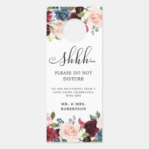 Hochzeiten von Burgund-Navy-Blush-Rose stören nich Türanhänger