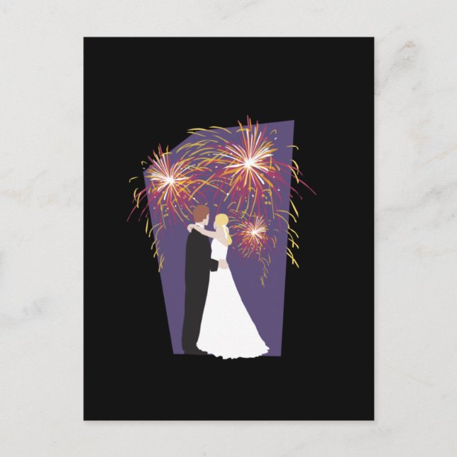 Hochzeiten von Feuerwerken Save the Date Postkarte (Vorderseite)