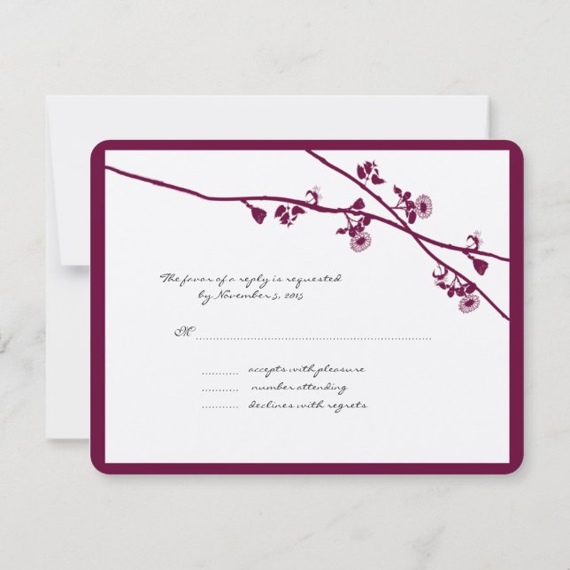 Hochzeiten von Lila Wildblumen RSVP Karte (Rückseite)