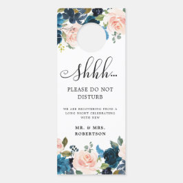 Hochzeiten von Navy Blue Blush-Rose stören nicht Türanhänger