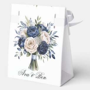 Hochzeiten von Navy Blue und Elfenbein Geschenkschachtel