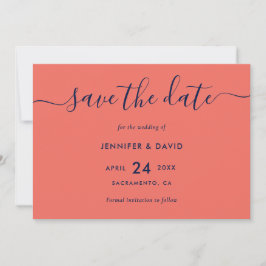 Hochzeiten von Navy Blue und Korallen speichern da Save The Date