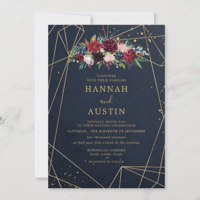 Hochzeiten von Seestreitkräften und Gold-Elegantin Einladung (Vorderseite)