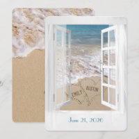 Hochzeiten von Strandherzen im Fenster