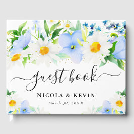 Hochzeiten von Wasserfarben und Blumen Gästebuch