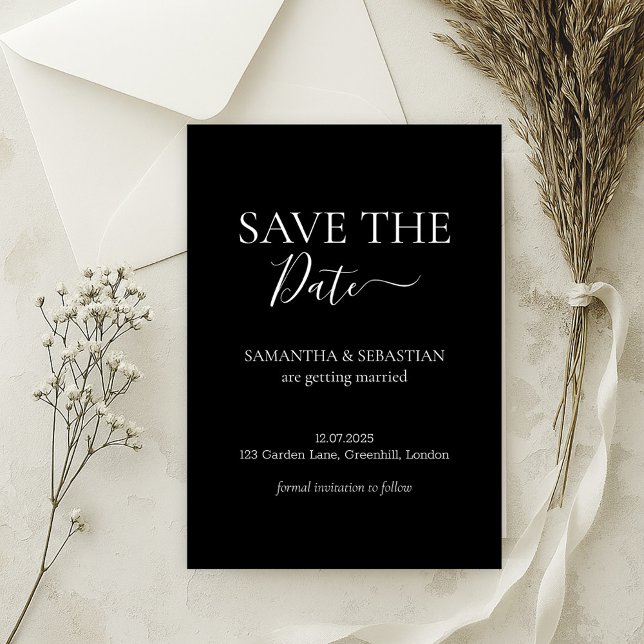 Hochzeitfeier Save the Date Black (Von Creator hochgeladen)