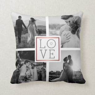Hochzeitfoto Collage Liebe Kissen