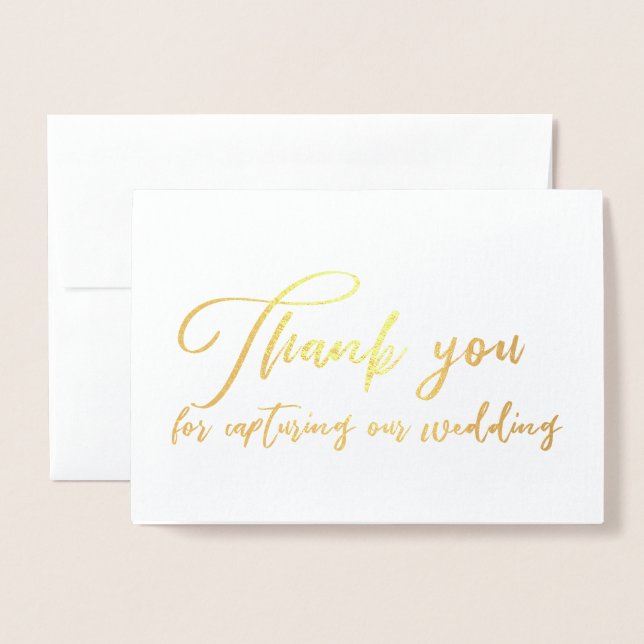 Hochzeitfotograf Videographin Vielen Dank Folienkarte (Vorderseite mit Umschlag)