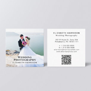 Hochzeitfotografie QR Code Berufliches Foto Quadratische Visitenkarte