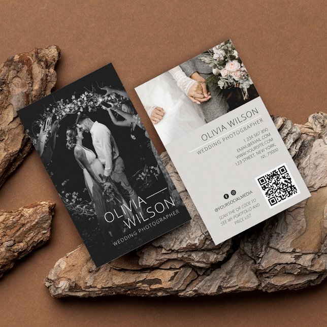 Hochzeitfotografie Vollständiges Foto Visitenkarte (Wedding Photography Full Photo Simple Business Card)