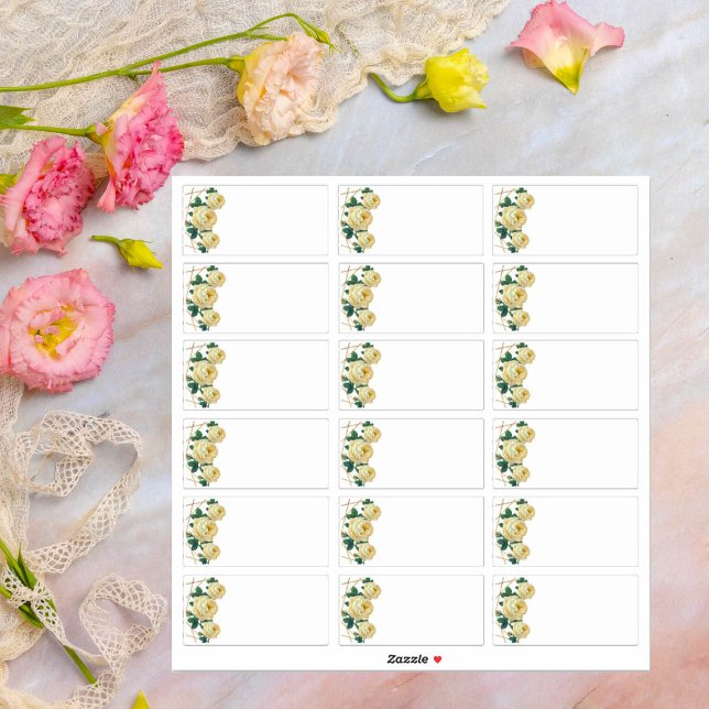 Hochzeitgästen Namensschilder Gelbe Blüte hinzufüg Aufkleber (Von Creator hochgeladen)