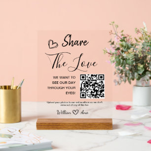 Hochzeitgemeinsamen Einsatz der Liebe QR Code Tabl Acrylschild