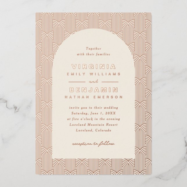 Hochzeitgeometrie Folieneinladung (Vorderseite)