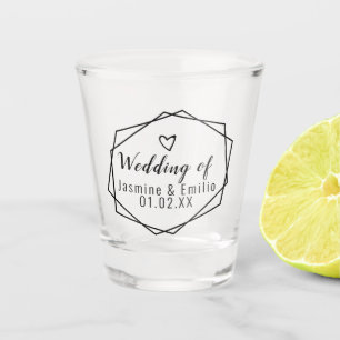 Hochzeitgeometrische Logokombinationen Name Shotgl Schnapsglas
