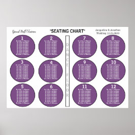 Hochzeitgewölbe 12 Tabelle Seating Chart Poster